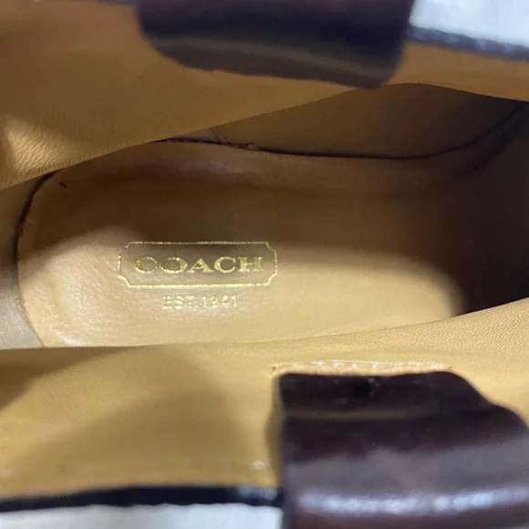 COACH Aliza Brown Leather Ankle Booties High Heel‎ Women's 8.5 B Preppy Luxury - Picture 8 of 11